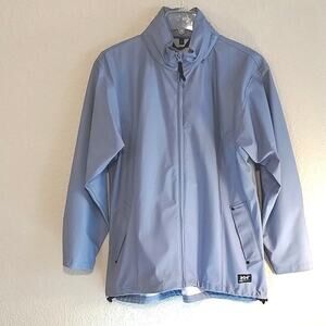 Helly Hansen Cornflower Hide-a-Hood Full Zip Pocketed Rain Jacket L